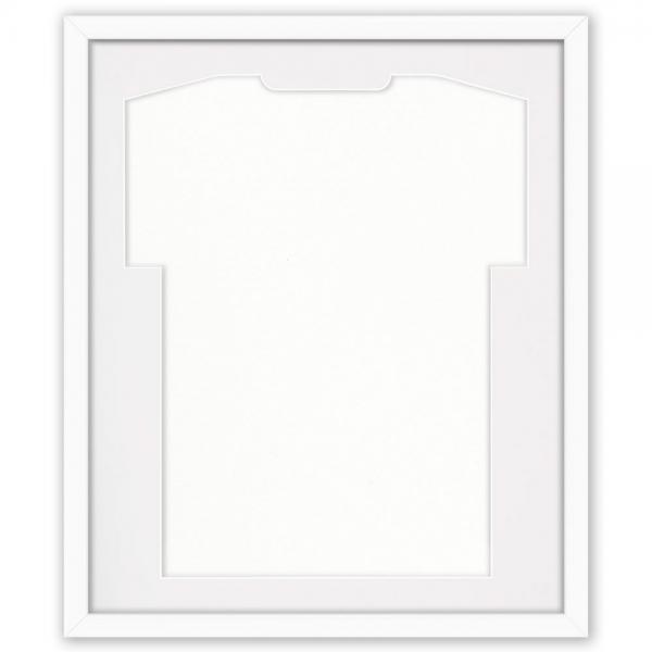 Trikotrahmen Comfort Weiß mit Passepartout 53,4x63,4 cm | Weiß-Weiß | Kunstglas