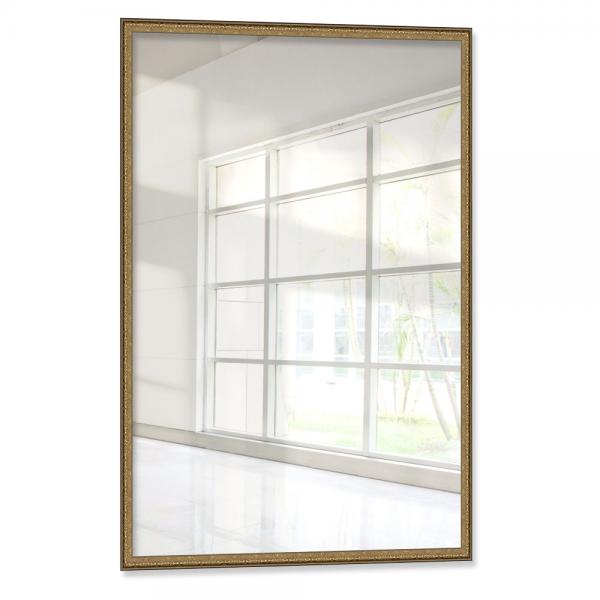 Holz Wandspiegel Precioso 15x15 cm | Gold auf Schwarz | Spiegel (2 mm)
