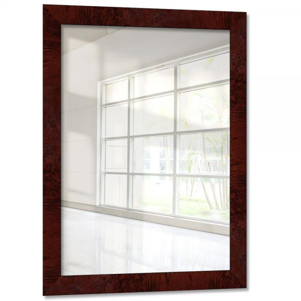 Holz Wandspiegel Dogo 70x70 cm | Wurzelholz dunkel | Spiegel (2 mm)
