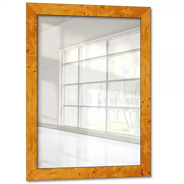 Holz Wandspiegel Dogo 15x15 cm | Wurzelholz hell | Spiegel (2 mm)