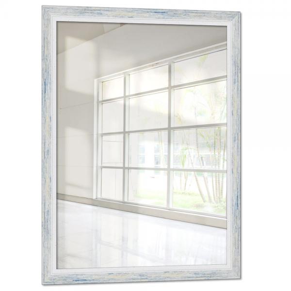 Holz Wandspiegel Senkele 10x10 cm | Blau | Spiegel