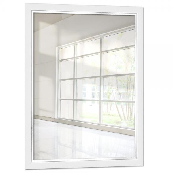 Holz Wandspiegel Senkele 10x10 cm | Weiß | Spiegel (2 mm)