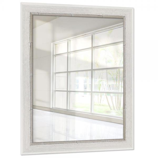Holz Wandspiegel Chisanga 42x59,4 cm (A2) | Weiß | Spiegel (2 mm)