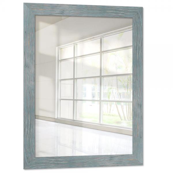Holz Wandspiegel Golestan 10x10 cm | Blau | Spiegel (2 mm)