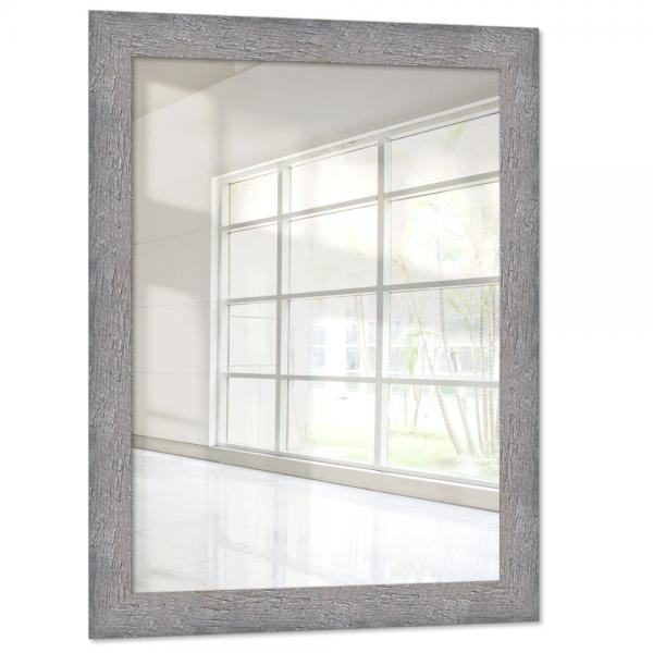 Holz Wandspiegel Golestan 10x30 cm | Grau | Spiegel (2 mm)