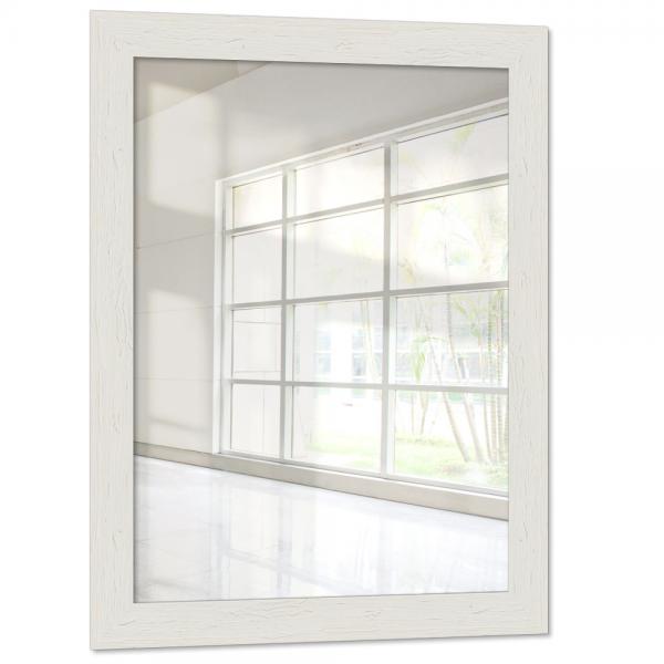 Holz Wandspiegel Golestan 42x59,4 cm (A2) | Weiß | Spiegel (2 mm)