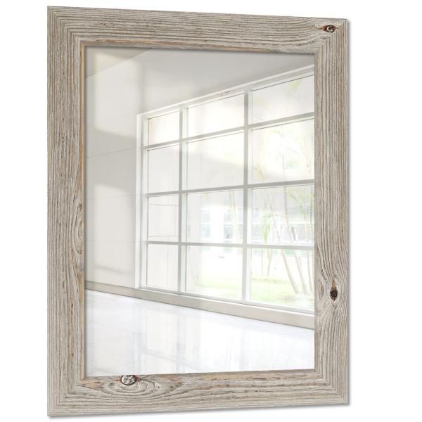 Holz Wandspiegel Masoule nach Maß Eiche, weiß gekalkt | Spiegel (2 mm)