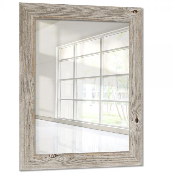 Holz Wandspiegel Masoule 15x15 cm | Eiche, weiß gekalkt | Spiegel (2 mm)