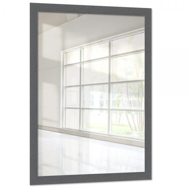 Holz Wandspiegel Mareb 60x60 cm | Grau | Spiegel (2 mm)