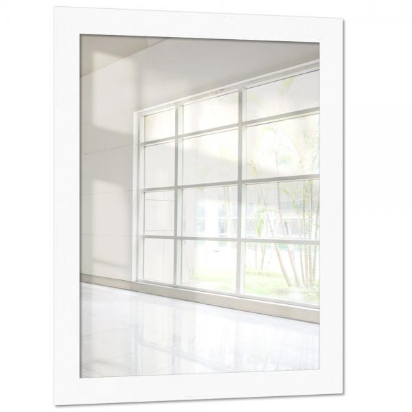 Holz Wandspiegel Rebolan 30x90 cm | Weiß gemasert | Spiegel (2 mm)