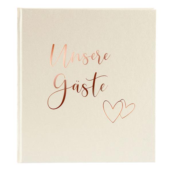 Gästebuch "Unsere Gäste" 23x25 cm (176 Seiten) | beige