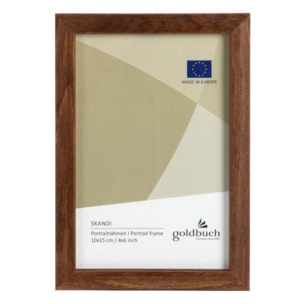 Holz-Fotorahmen Skandi 10x15 cm | Braun | Normalglas