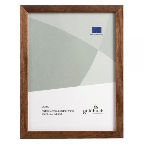 Holz-Fotorahmen Skandi 15x20 cm | Braun | Normalglas