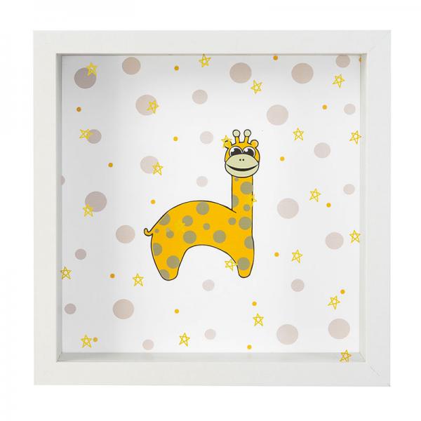 Bilderrahmen Spardose (personalisierbar mit eigenem Bild) 18x18 cm | Giraffe | Kunstglas