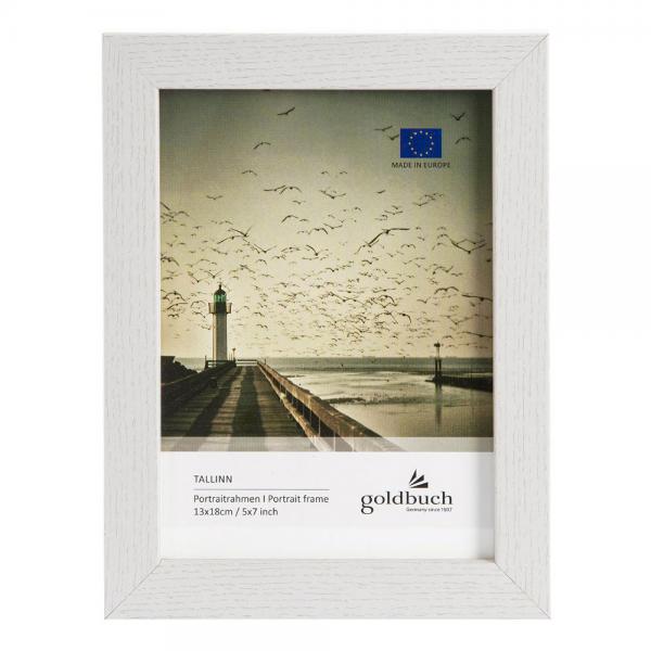 Holz Bilderrahmen Tallinn (MDF) 13x18 cm | weiß | Normalglas