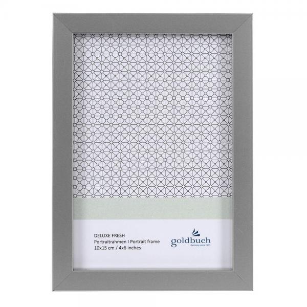 Kunststoff Bilderrahmen Deluxe 10x15 cm | silber | Normalglas