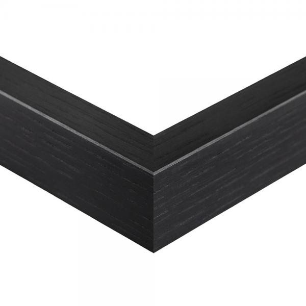 Holz 10 Magnet-Bilderrahmen 70x70 | Eiche schwarz | Normalglas