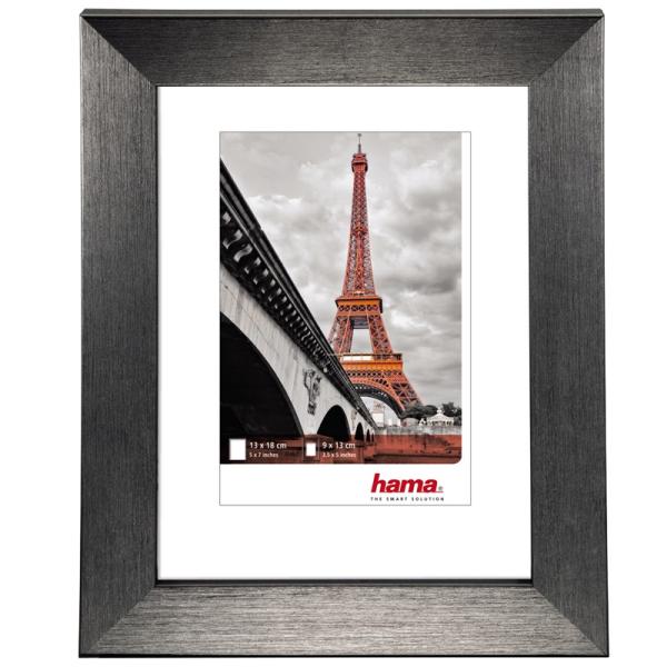 Kunststoff Bilderrahmen Paris 10x15 cm | Kontrastgrau | Normalglas