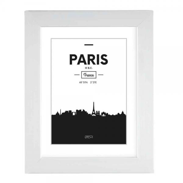 Kunststoff Bilderrahmen Paris 21x29,7 cm (A4) | Weiß | Normalglas