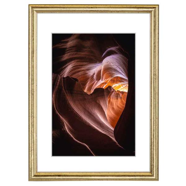 Holz Bilderrahmen Phoenix 30x40 cm | Gold | Normalglas
