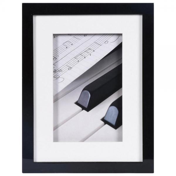Holz Bilderrahmen Piano 20x25 cm | schwarz | Normalglas