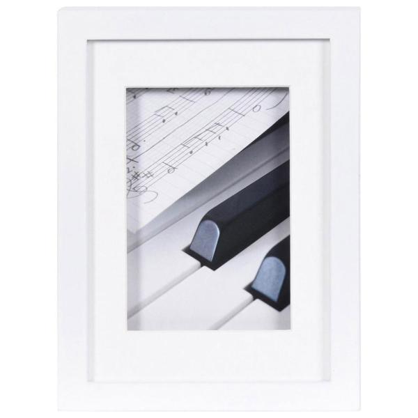 Holz Bilderrahmen Piano 40x50 cm | weiß | Normalglas