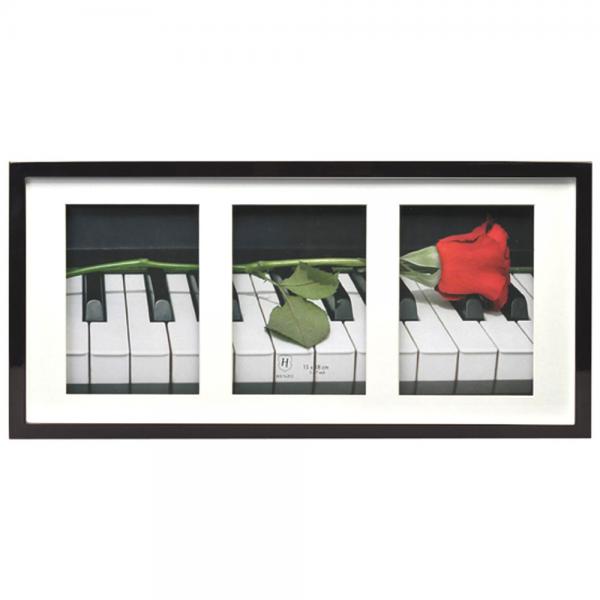 Bilderrahmen Piano für 3 Bilder 13x18 cm 13x18 cm | Schwarz | Normalglas