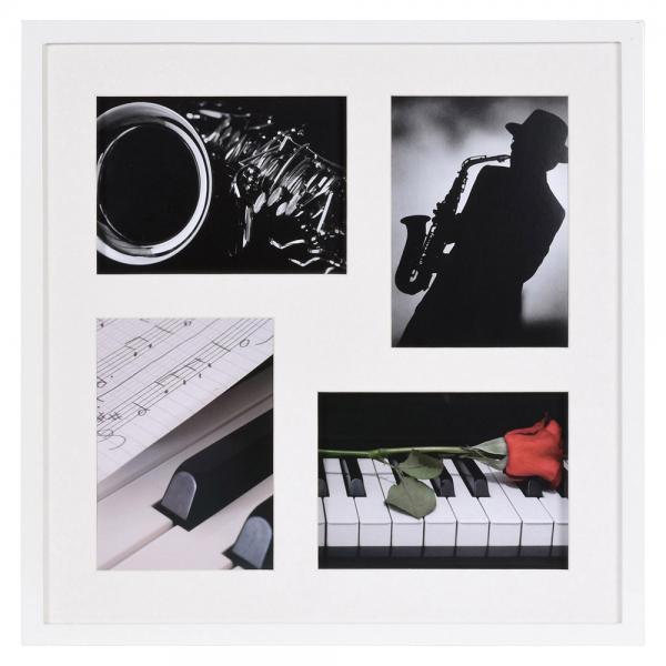 Bilderrahmen Piano für 4 Bilder 13x18 cm 13x18 cm | Weiß | Normalglas