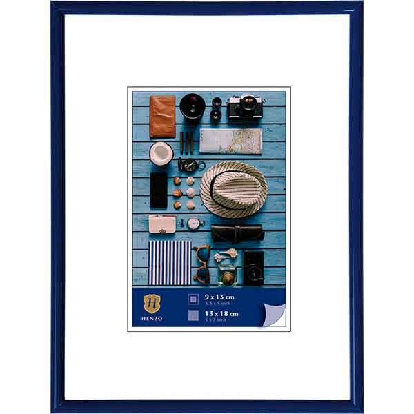 Kunststoff Bilderrahmen Napoli 60x90 cm (50x75 cm) | blau | Normalglas