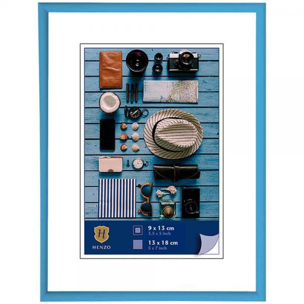 Kunststoff Bilderrahmen Napoli 70x100 cm (60x80 cm) | hellblau | Kunstglas