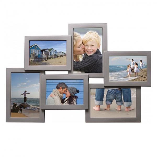 Bilderrahmen Collage Holiday für 6 Bilder 13x9 cm, 15x10 cm | Grau | Normalglas