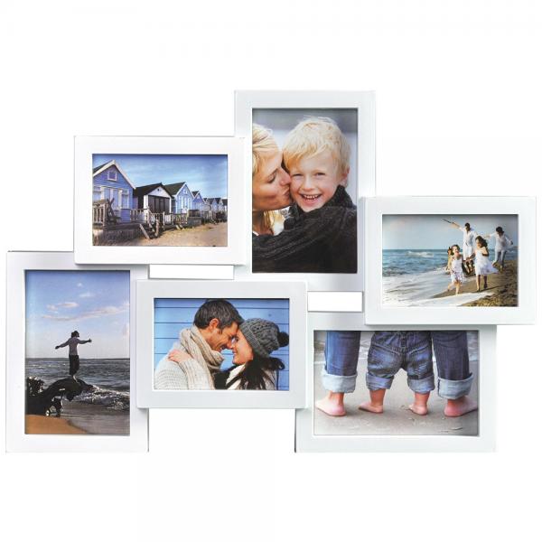 Bilderrahmen Collage Holiday für 6 Bilder 13x9 cm, 15x10 cm | Weiß | Normalglas
