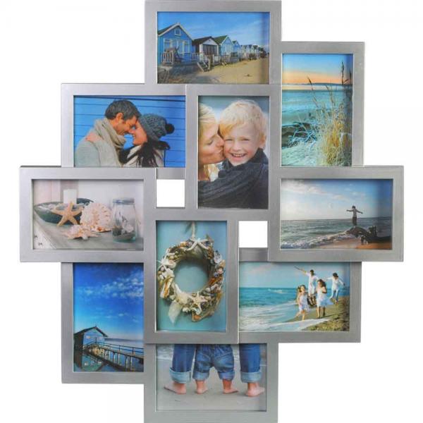 Bilderrahmen Holiday für 10 Bilder 15x10 cm, 10x15 cm | Grau | Normalglas