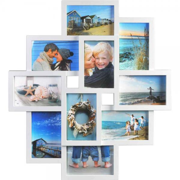Bilderrahmen Holiday für 10 Bilder 15x10 cm, 10x15 cm | Weiß | Normalglas