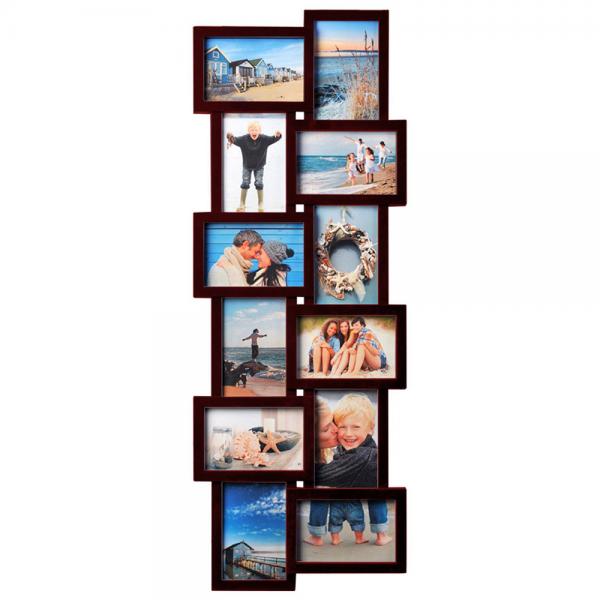 Bilderrahmen Collage Holiday für 12 Bilder 15x10 cm, 10x15 cm | Braun | Normalglas