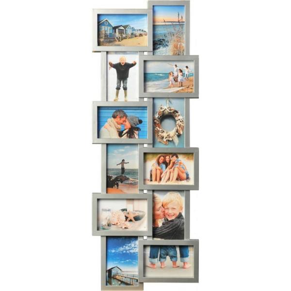 Bilderrahmen Collage Holiday für 12 Bilder 15x10 cm, 10x15 cm | Grau | Normalglas