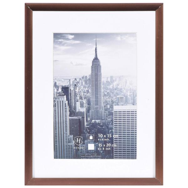 Alu Bilderrahmen Manhattan mit Passepartout 60x80 cm (50x70 cm) | bronze | Normalglas