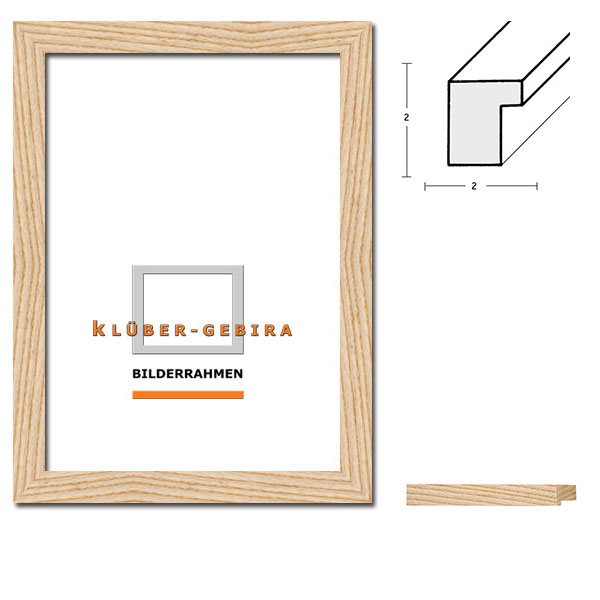 Holz Bilderrahmen Santiago 20x30 | Rohleiste, Esche | Normalglas