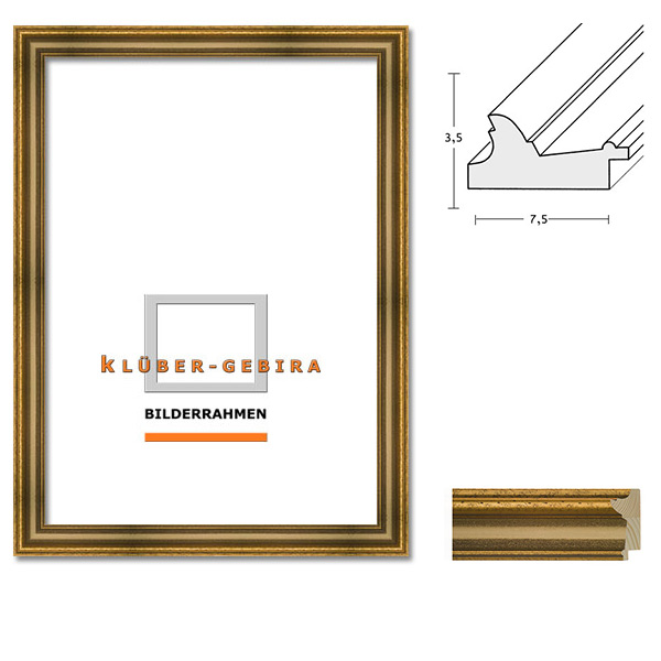 Holz Bilderrahmen Cordoba 60x80 | Alt-rötlichgold, Platte elfenbein | Kunstglas
