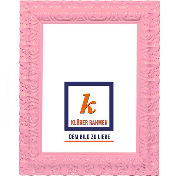 Barock Bilderrahmen Salamanca Color nach Maß rosa | Normalglas