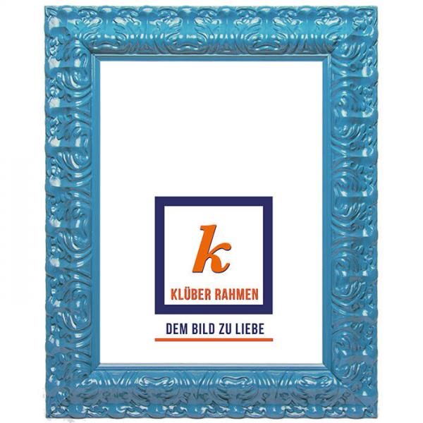 Barock Bilderrahmen Salamanca Color 90x120 | blue | Kunstglas (2 mm)