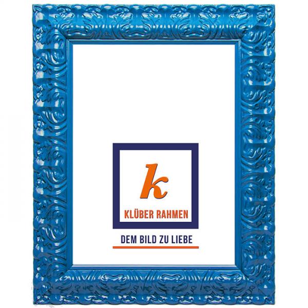 Barock Bilderrahmen Salamanca Color 42x59,4 (A2) | coelinblau | Normalglas