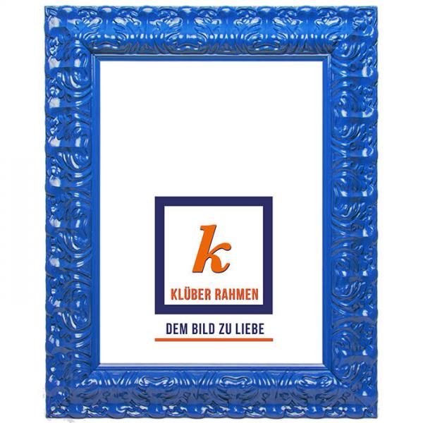 Barock Bilderrahmen Salamanca Color 59,4x84,1 (A1) | echtblau | Kunstglas