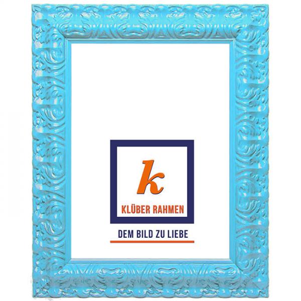Barock Bilderrahmen Salamanca Color 59,4x84,1 (A1) | hellblau | Kunstglas