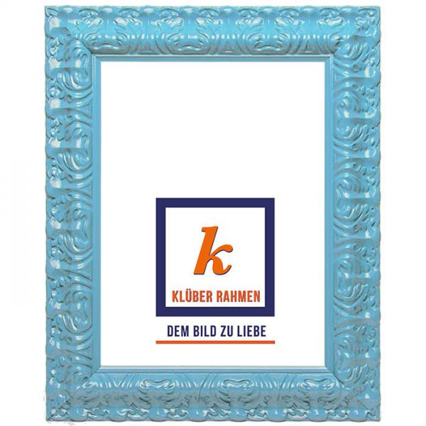 Barock Bilderrahmen Salamanca Color 90x120 | light blue | Kunstglas (2 mm)