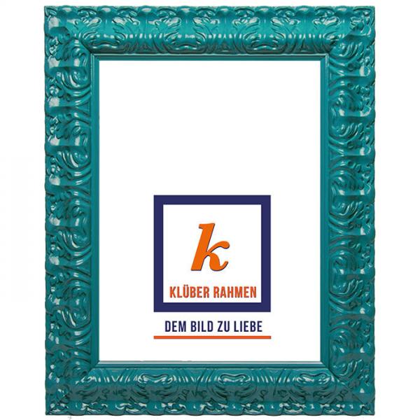 Barock Bilderrahmen Salamanca Color 42x59,4 (A2) | türkisblau dunkel | Normalglas