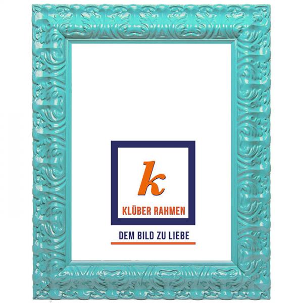 Barock Bilderrahmen Salamanca Color 59,4x84,1 (A1) | türkisblau hell | Kunstglas