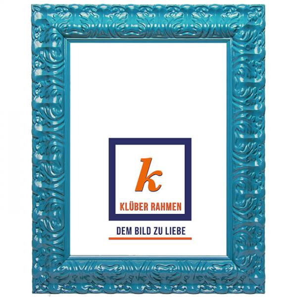 Barock Bilderrahmen Salamanca Color 42x59,4 (A2) | türkisblau | Normalglas