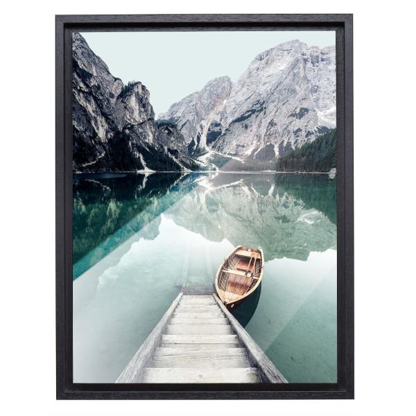 Schattenfugenrahmen für Acrylbilder, Alu Dibond und Hartschaumplatten 60x70 cm | Schwarz | Leerrahmen (ohne Glas und Rückwand)