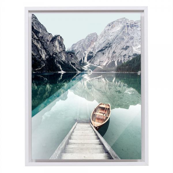 Schattenfugenrahmen für Acrylbilder, Alu Dibond und Hartschaumplatten 50x60 cm | Weiß | Leerrahmen (ohne Glas und Rückwand)